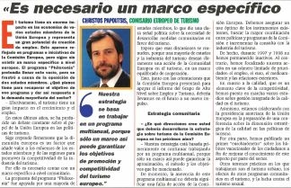 Entrevista Christos Papoutsis, Comisario Europea de Turismo