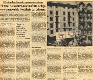 El Hotel Alexandra, nueva oferta de lujo en el mundo de la hosteleria barcelonesa