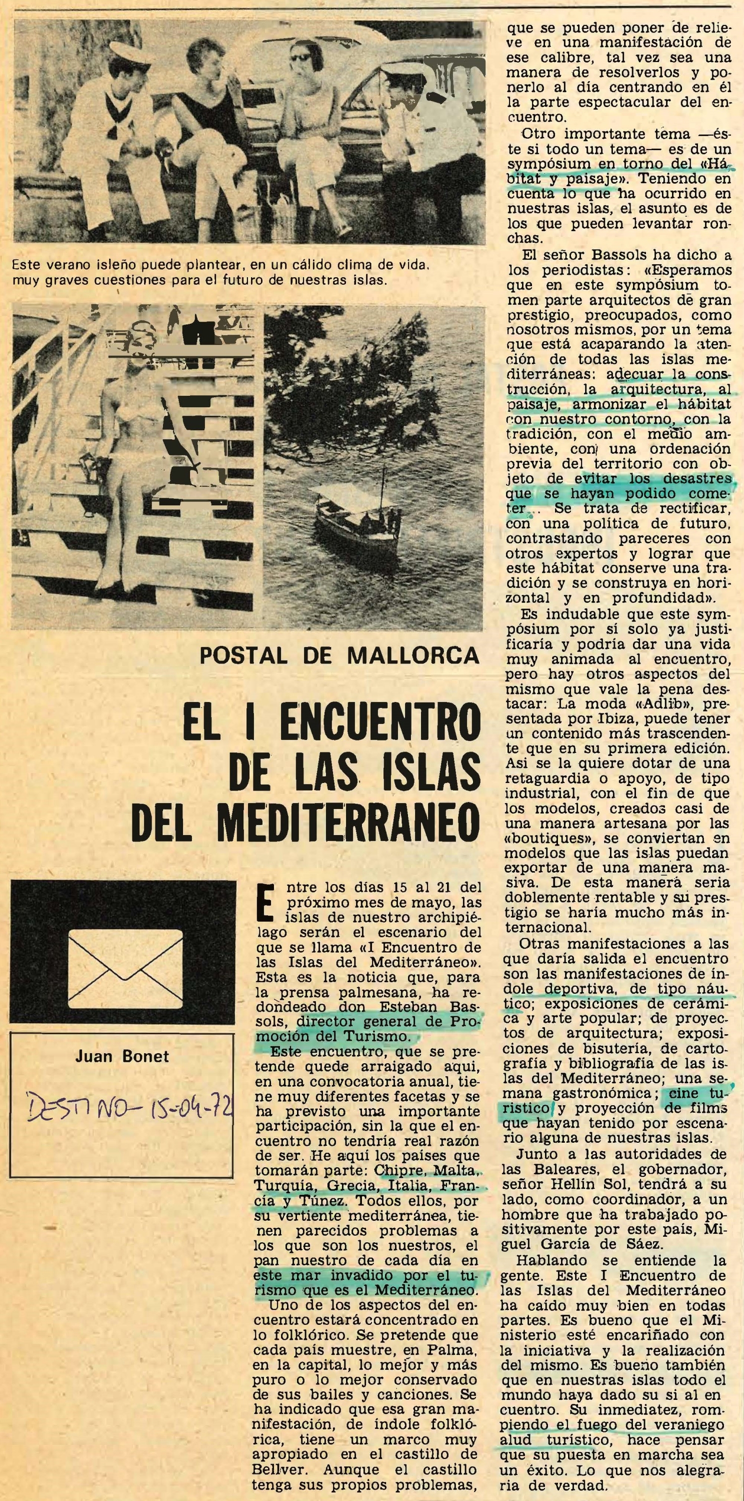 EL I ENCUENTRO DE LAS ISLAS DEL MEDITERRANEO