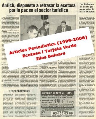 Ecotasa i Tarjeta Verde - Illes Balears, articles agrupats