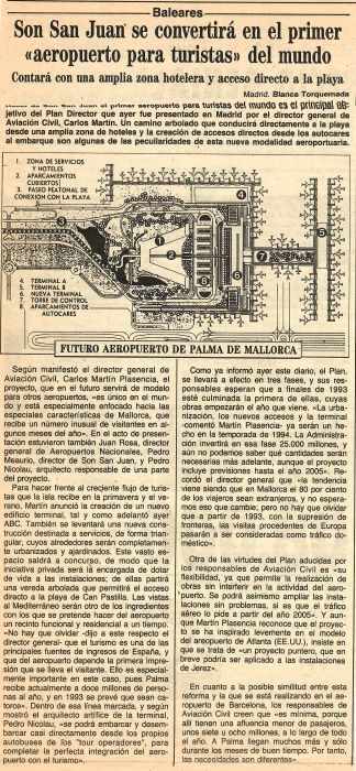 Aeroport Son Sant Joan, articles periodístics agrupats