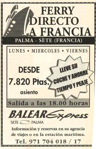 Belear Express - Ferry directo a Francia (Palma a Sète