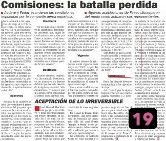 Comisiones éreas, articles agrupats